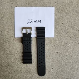 Black Watch Band Strap Divers 22mm